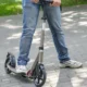 Adult on kick scooter
