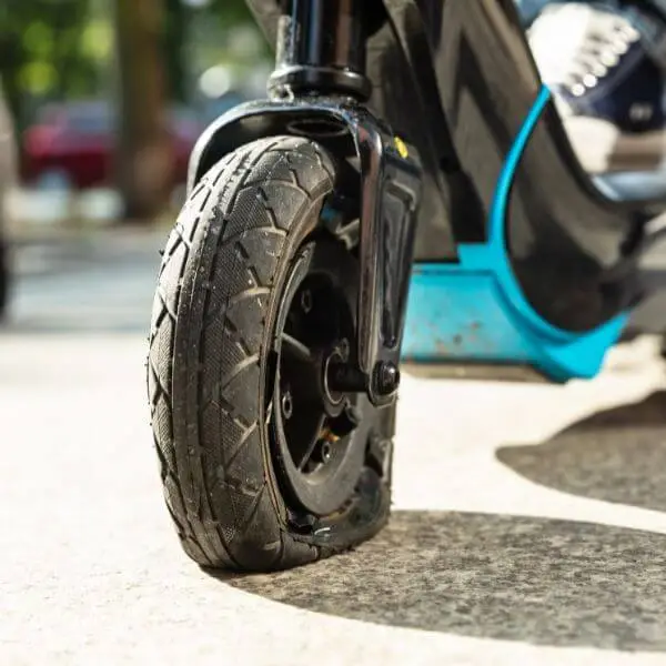 Upgrade wheels to make your scooter go faster , a damaged wheel