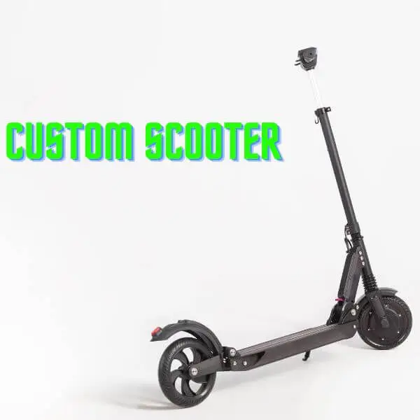 A custom scooter in black and white