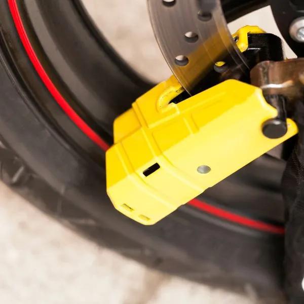 Disc brake lock to show how to lock an electric scooter