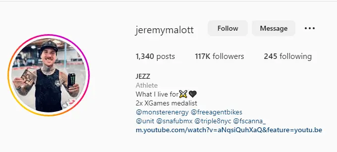 Instagram handle of Jeremy Malott, Top 10 best scooter riders in the world
