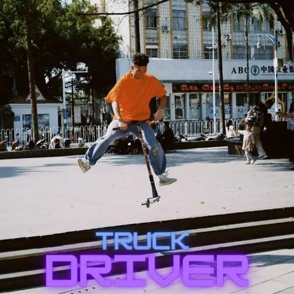 A man doint the truck driver scooter trick (best stunt scooter trick)