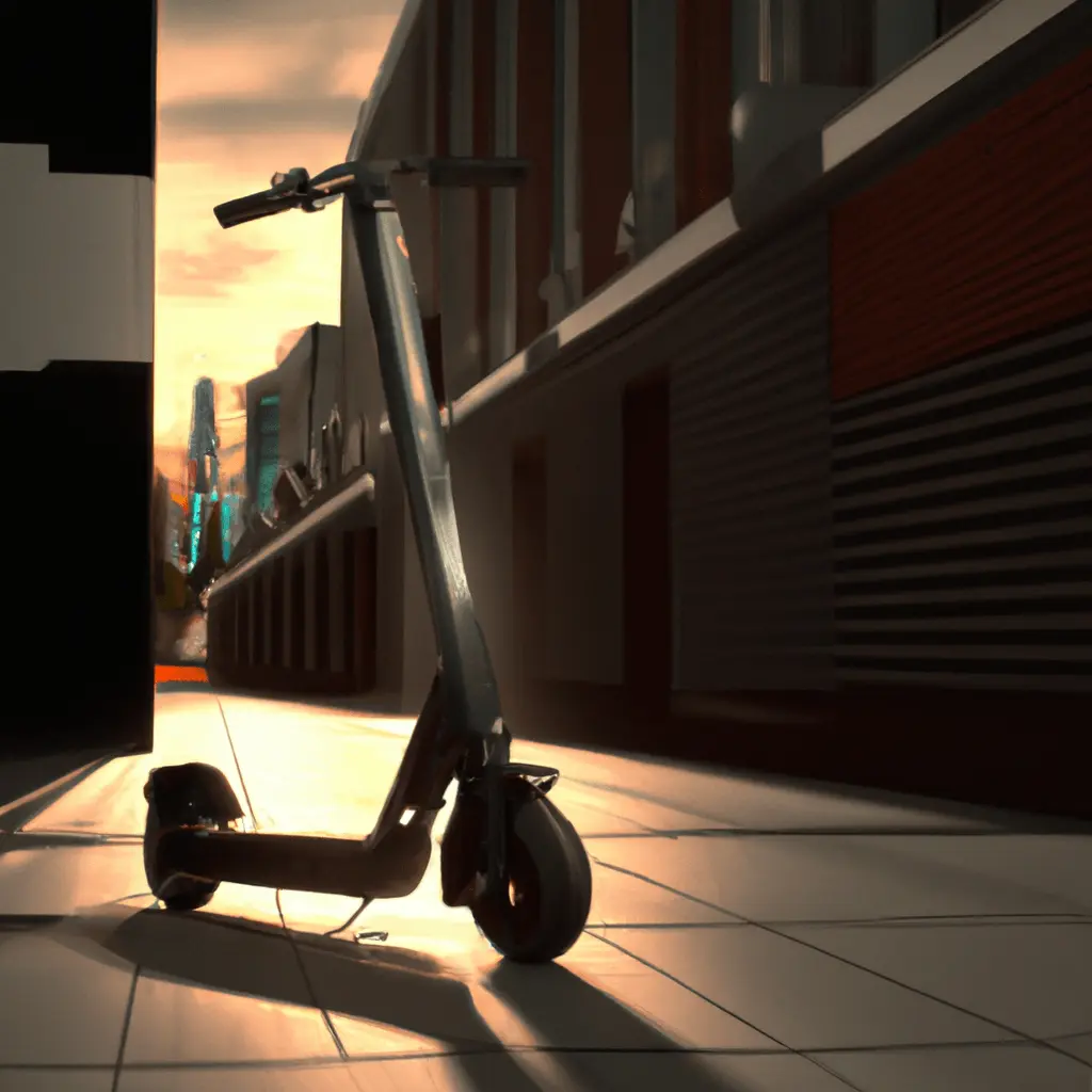 Electric scooter on side ways